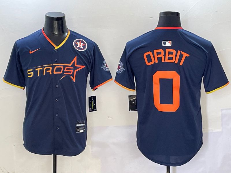 Men Houston Astros #0 Orbit Drak Blue Three generations Joint Name 2025 Nike MLB Jersey style 5->houston astros->MLB Jersey